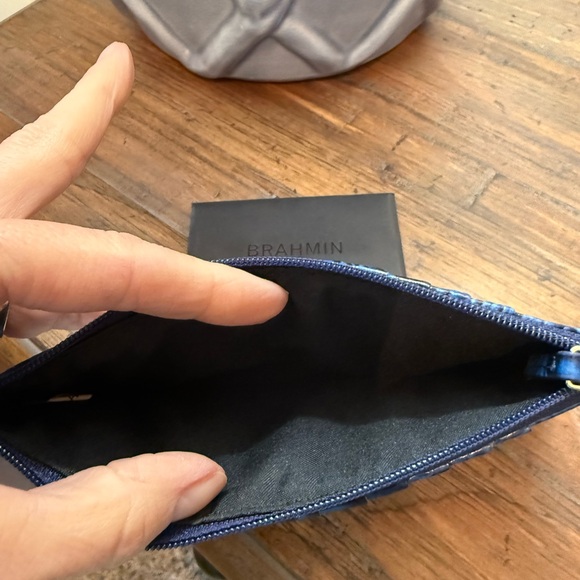 Brahmin Melbourne Credit Card Wallet Sapphire Blue - Picture 3 of 3